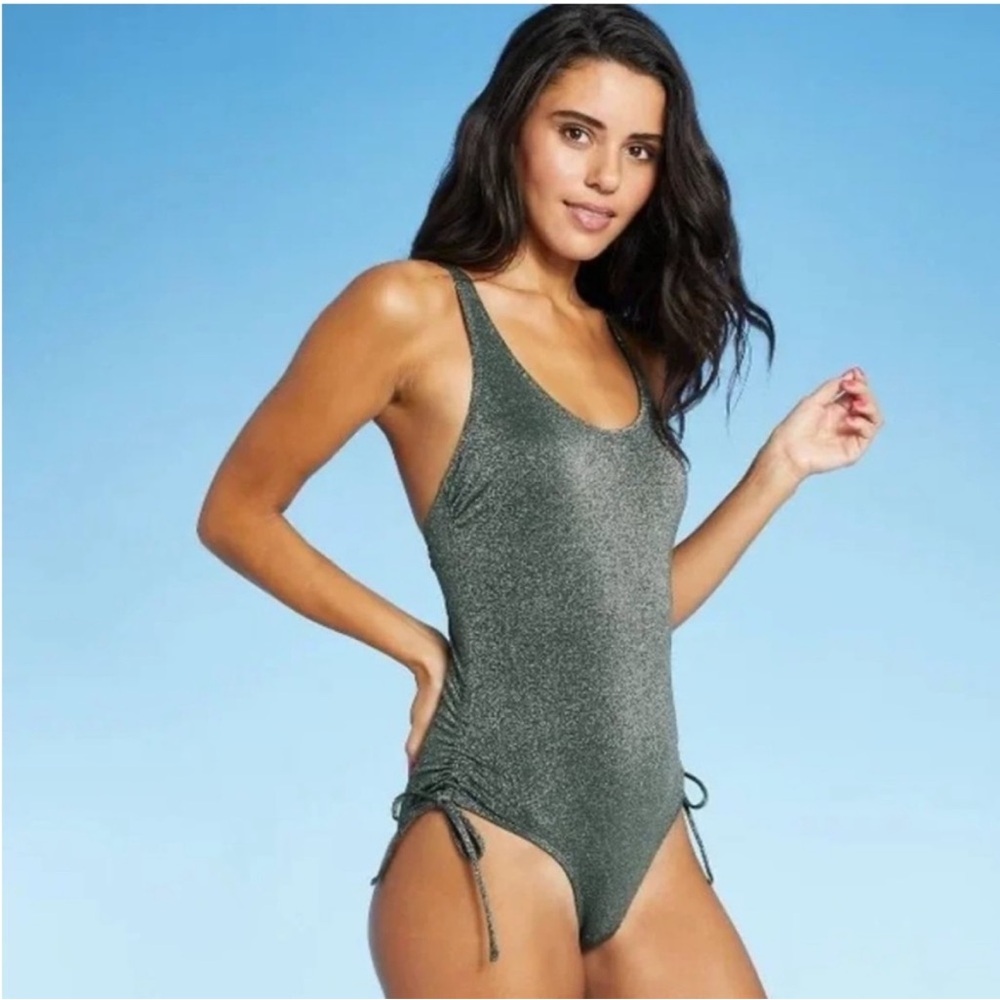 Xhilaration Shimmering Green One-Piece Swimsuit